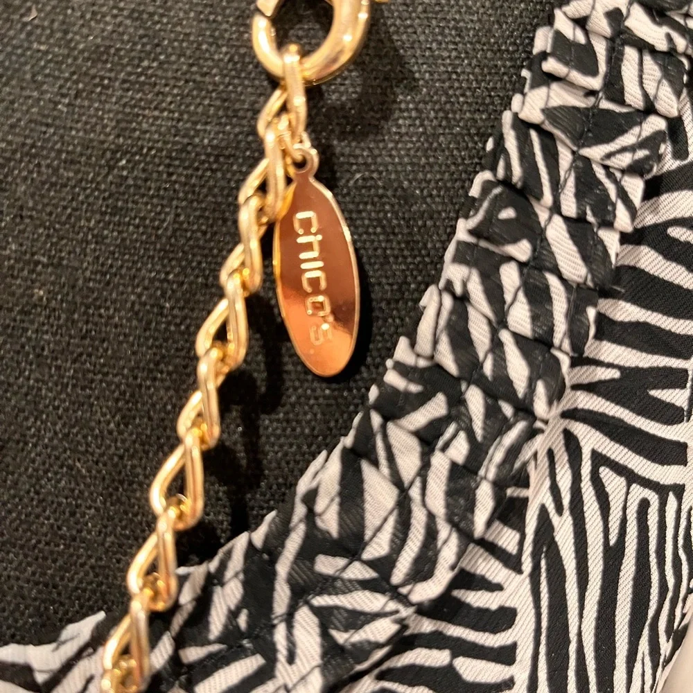 N119 Extra long Chico’s Gold Hammered Disks Necklace - Picture 2 of 5